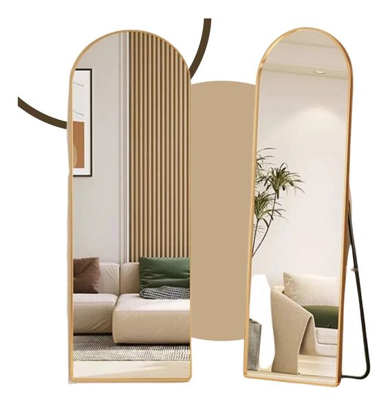 Large Pinterest Mirror with Support and Golden Frame – Evervale
