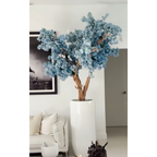 St. Tropez Vase in matte white with blue cherry blossoms – Evervale