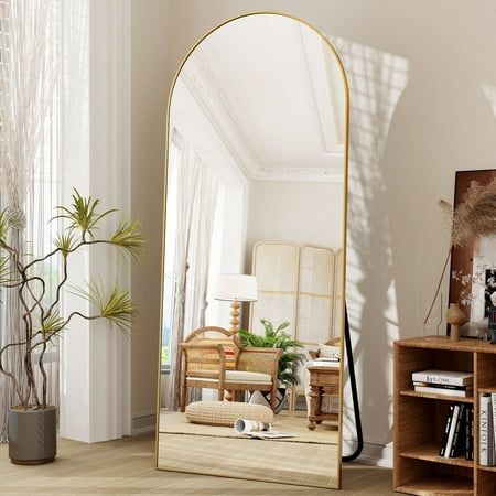 Large Pinterest Mirror with Support and Golden Frame – Evervale