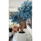 St. Tropez Vase in matte white with blue cherry blossoms – Evervale