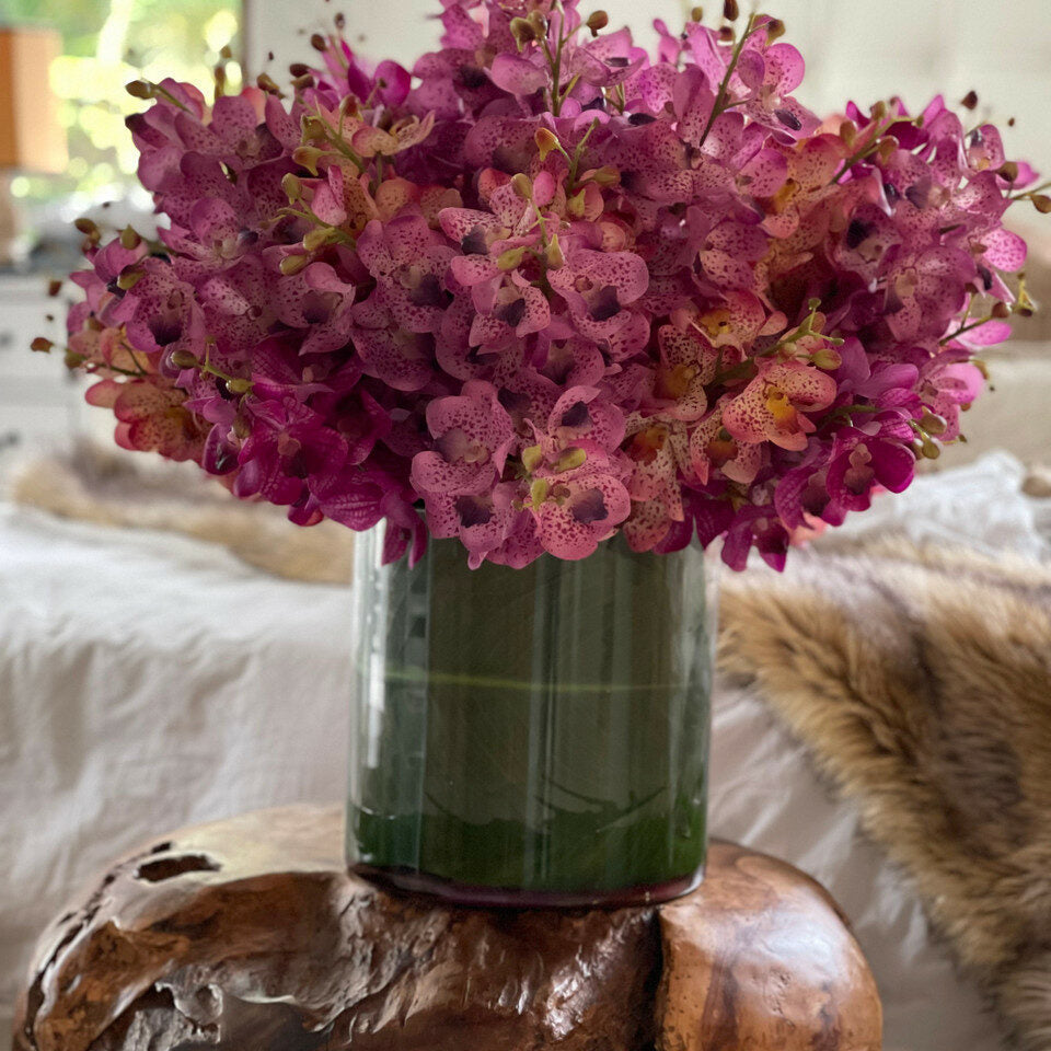 Mixed Mokara Orchids in Large Rota Cylinder – Evervale