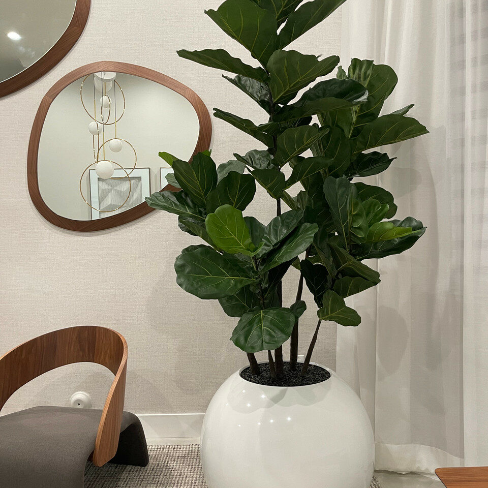 White Globe Vase 30" with Fiddle Tree – Evervale