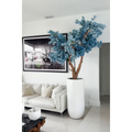 St. Tropez Vase in matte white with blue cherry blossoms – Evervale