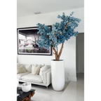 St. Tropez Vase in matte white with blue cherry blossoms – Evervale