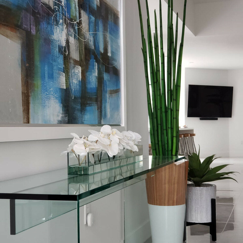 Snake Grass (183 cm) with White Lux Planter – Evervale