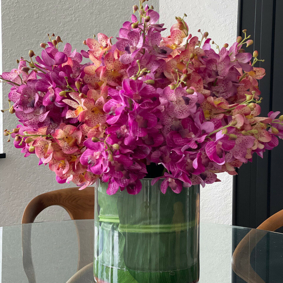 Mixed Mokara Orchids in Large Rotating Cylinder – Evervale