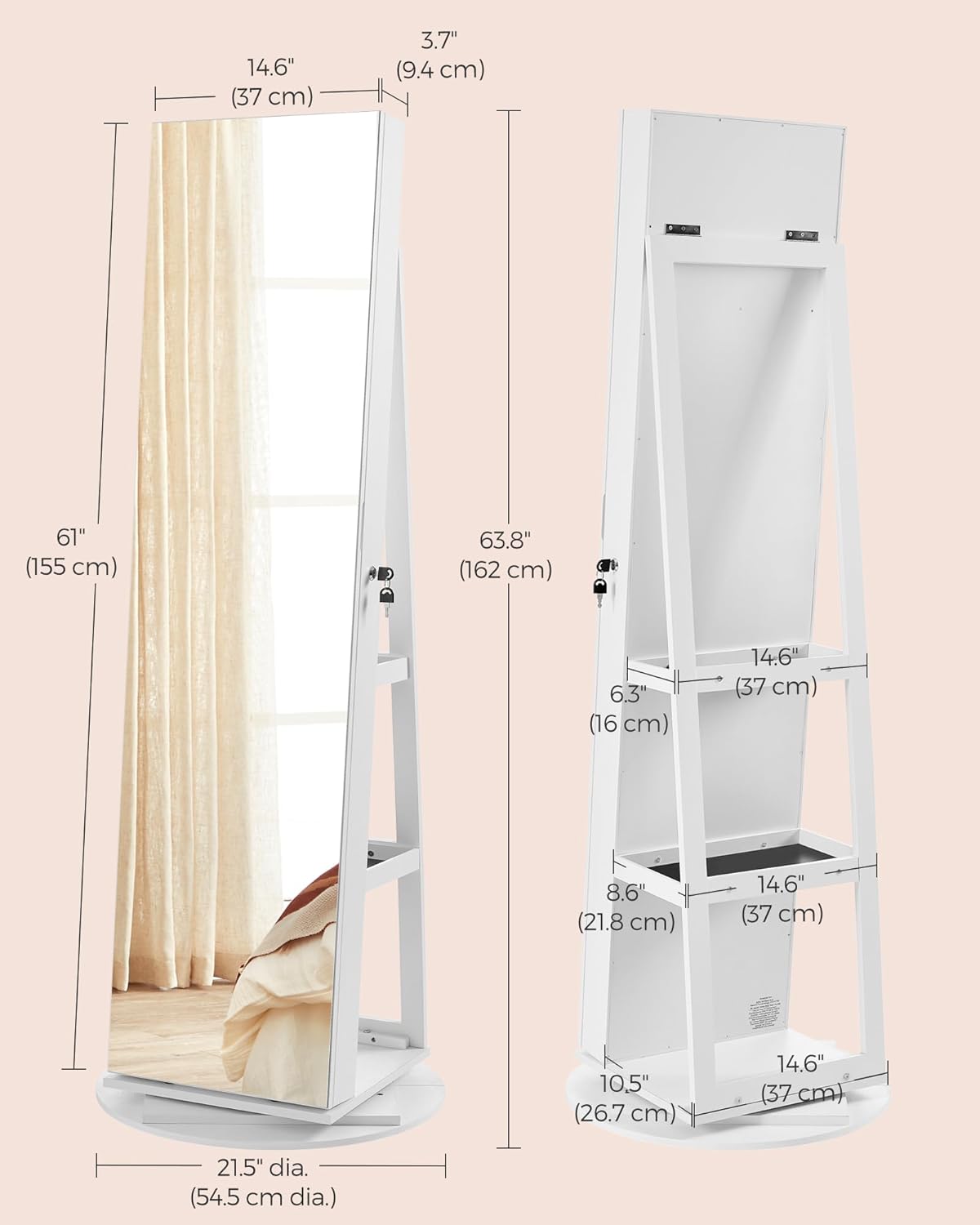 Mirror with Shelf and Jewelry Box – Evervale