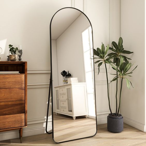 Large Pinterest Mirror with Support and Golden Frame – Evervale