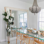 White Vanda Orchids and Driftwood Inside a Large Conical Glass Cylinder – Evervale