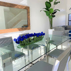 Modern Glass Vase with Blue Tulips – Evervale