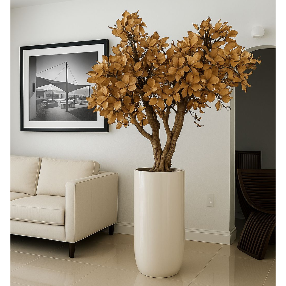 Beige Magnolia Tree in Pot St. Tr. Glossy White Release – Evervale