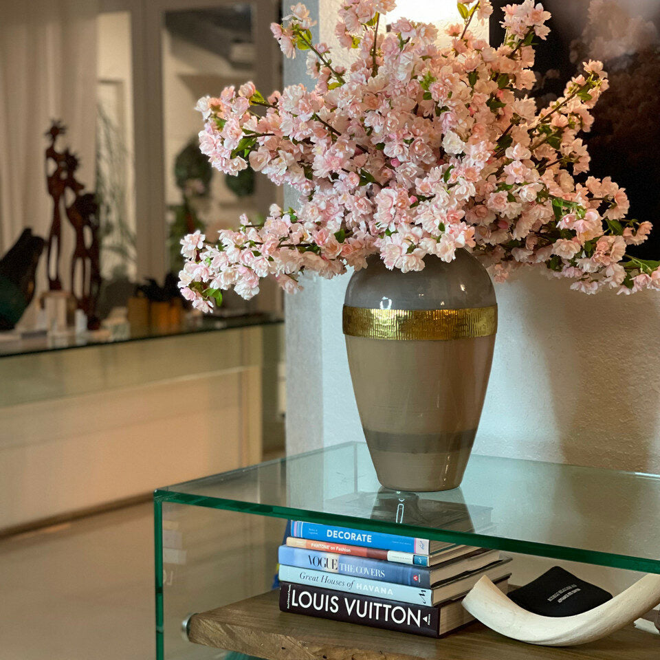 Aurelia Vase with pink cherry blossoms – Evervale