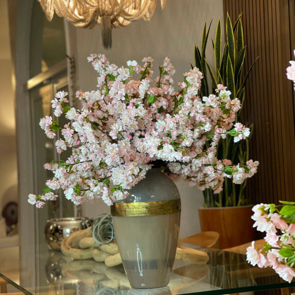 Aurelia Vase with pink cherry blossoms – Evervale