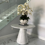 White Phalaenopsis Orchids in Open Hands Sculpture Pot – Evervale