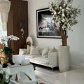 White Magnolia Tree in Shiny St. Tropez Beige Pot – Evervale