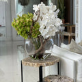 Moon Vase with White Vanda Orchids and Green Cymbidiums – Evervale