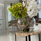 Moon Vase with White Vanda Orchids and Green Cymbidiums – Evervale