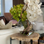 Moon Vase with White Vanda Orchids and Green Cymbidiums – Evervale