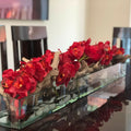 Modern Glass Planter "Modern Home" 122 cm with Red Cymbidiums – Evervale