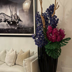 San Jose Vase in Glossy Black with Vanda Orchids – Evervale