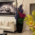 San Jose Vase in Glossy Black with Vanda Orchids – Evervale