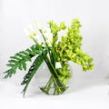 Lunar Vase with Green Cymbidiums and Callas – Evervale