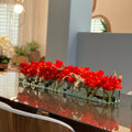 Modern House Glass Vase with Red Cymbidiums – Evervale