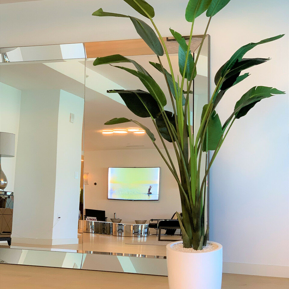2.74 m Bird of Paradise with Ben Pot in Glossy White – Evervale