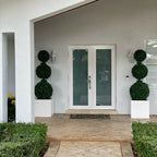 Triple Ball Topiary with Large Block Fiberglass Pot – Evervale