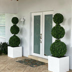 Triple Ball Topiary with Large Block Fiberglass Planter – Evervale