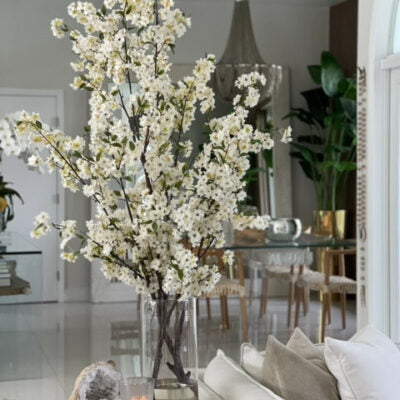Cherry Blossoms in 40 cm Glass Cylinder – Evervale