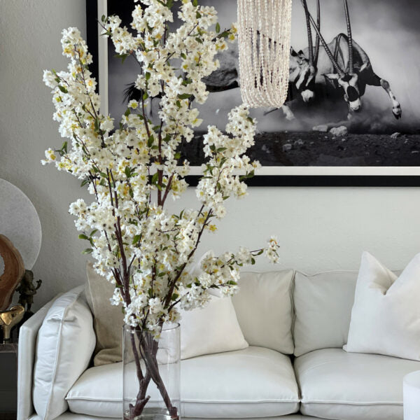 Cherry Blossoms in 40 cm Glass Cylinder – Evervale