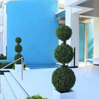 Triple Sphere Topiary with Medium Block Fiberglass Pot – Evervale