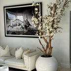 White magnolia tree in shiny white globe pot 30" – Evervale