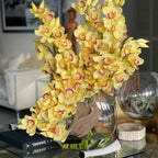 Yellow Cymbidium Orchids in Moon Vase – Evervale