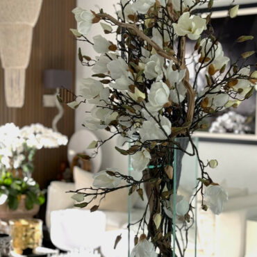 White Magnolia Vase in 20-Inch Tall Modern Home – Evervale