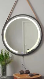 Round LED Mirror 3 Colors with Adnet Strap 45 cm – Evervale