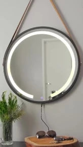 Round LED Mirror 3 Colors with Adnet Strap 45 cm – Evervale