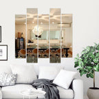 Rectangular Decorative Mirror Kit 5 Pieces Crystal Glass – Evervale