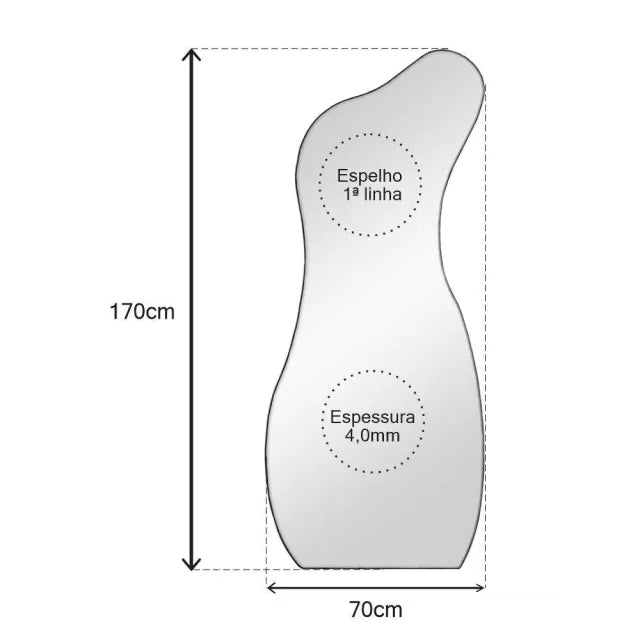 Full-Length Curved Mirror 170 × 70 cm – Evervale