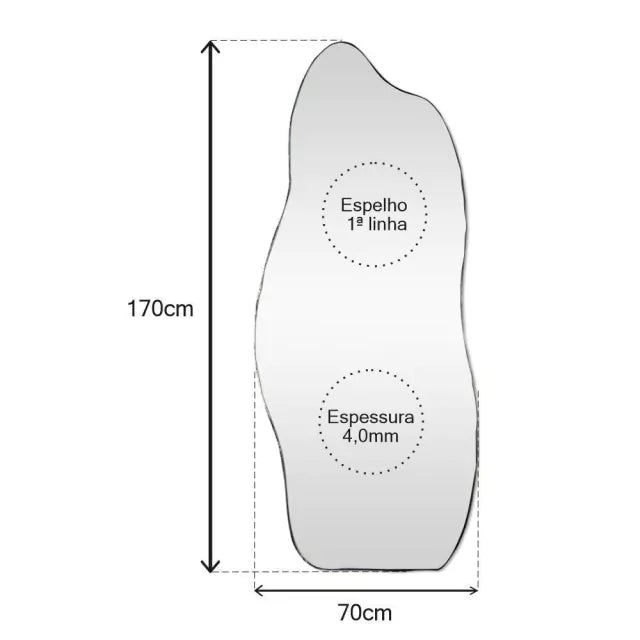 Full Body Fire Mirror 170 × 70 cm – Evervale