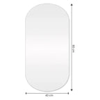 Slim Rounded Mirror with LED 80 × 40 cm – Evervale