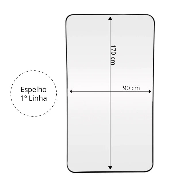 Full-Length Rectangular Mirror with Rounded Edges I 170 × 90 cm – Evervale