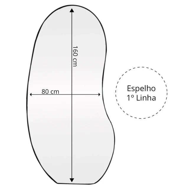 Full-Length Bean Mirror 160 × 80 cm – Evervale