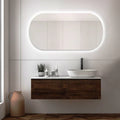 Slim Rounded Mirror with LED 80 × 40 cm – Evervale